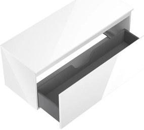 Mexen Orio, kúpeľňová skrinka 120 cm s hornou časťou, 1 zásuvka, biela lesklá, 91A10-12047-1-BFC00