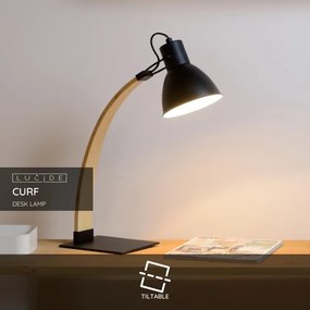 Lucide 03613/01/30 - Stolná lampa CURF 1xE27/60W/230V čierna