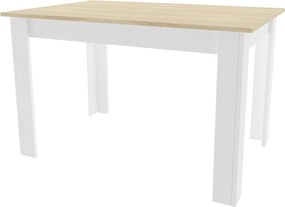 AKCIA Biely jedálenský stôl s doskou v dekore dub sonoma MADO 120x80 II. akosť