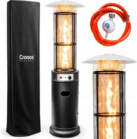 Vykurovací Parasol Terasový Plynový Piramida Cheopsa Čierny 11 kW