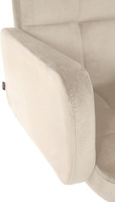 Barová stolička Los Angeles - zamat, biely rám - krémová