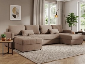 AKCIE Rozkladacia sedacia súprava do U VENORIA 285x146 cm, béžová + 2 vankúšiky ZDARMA II. akosť