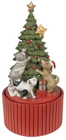 Musicbox vianočný stromček s Led svetielkami - Ø 14*27 cm