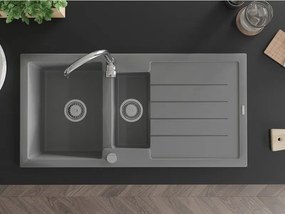 Mexen Andres - granitový drez 100,0x50,0cm, 1,5-komorový, šedá, 6515101510-71