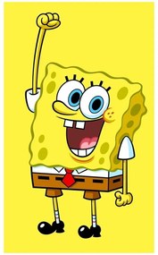 Detský uterák SpongeBob – motív veselá žltá huba - 100% bavlna - 30 x 50 cm
