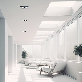 Podhľadové svietidlo Glass Square II, 1x sklenené/čierne kovové tienidlo, b