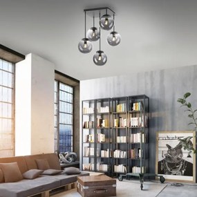 JUST LIGHT. 14602-18 - Luster na tyči WIDOW 5xE14/25W/230V čierna