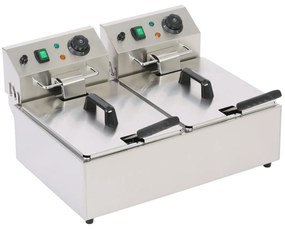 Profesionálna elektrická fritéza, 2× 6 l, 2× 2500 W