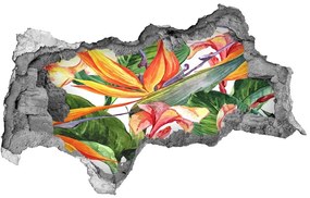 Nálepka 3D diera na stenu Tropické kvety nd-b-71850727