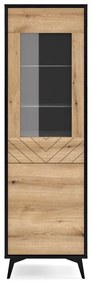 VITRÍNA PHILIPPE ČIERNA / DUB EVOKE 54 cm