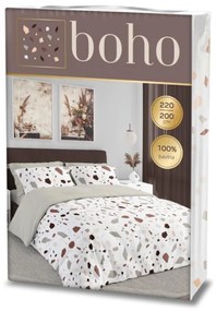 Bavlněné povlečení BOHO 001 220x200 cm + 2x 70x80 cm terazzo/béžové