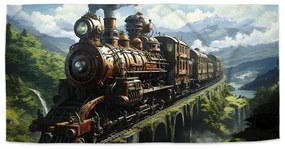 Sablio Uterák Parná lokomotíva na viadukte - 30x50 cm