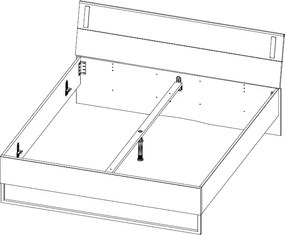 Posteľ s osvetlením Tilburg 180x200 cm, šedá sahara