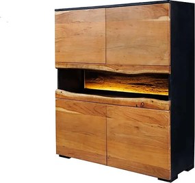 Dizajnová vysoká komoda Feleti 120 cm akácia
