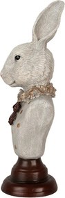 Dekorácia busta králičia žena v šedom obleku Rabbi bust - 13*12*39 cm