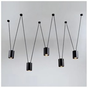 Shilo 9023 - Luster na lanku VIWIN 5xGU10/15W/230V pavúk čierna