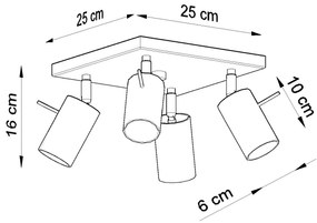 Stropné svietidlo RING 4 chróm