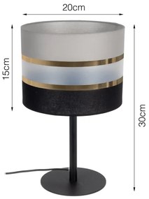 Stolná lampa CORAL 1xE27/60W/230V čierna/šedá