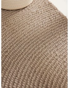 Béžový ručne tkaný vlnený okrúhly koberec ø 120 cm Eleni Light Beige – Hanse Home
