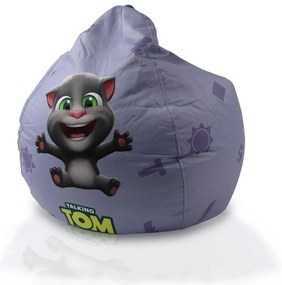 Sedací vak Talking Tom & Friends – detský kresielkový vak s opierkou nôh Farba: Z - žltý