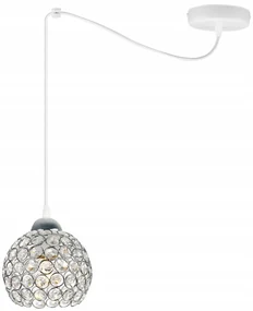 Závesné svietidlo Crystal Spider, 1x strieborné krištáľové tienidlo, (chrómové uchytenie), w
