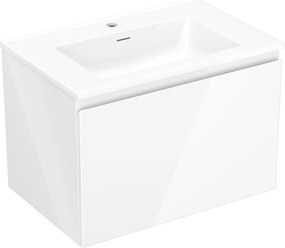 Mexen Orio, kúpeľňová skrinka 70 cm s umývadlom Otis, 1 zásuvka, biela lesklá, 91A10-07047-1-BF00-W18M00