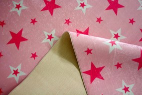 BE Koberec Porte 8461 PINK – ružový obdĺžnikový hviezdičky Rozmer: 60x100 cm