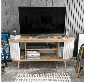 TV stolík/skrinka Stark 140 (dub + biela) . Vlastná spoľahlivá doprava až k Vám domov. 1102590