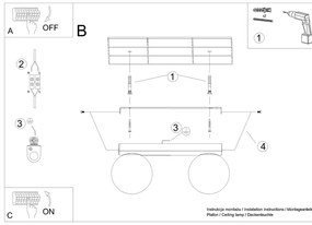 Biele stropné svietidlo so skleneným tienidlom ø 12 cm Umerta – Sollux