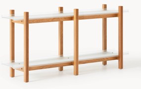 Regál z dubového dreva so sklenenými policami Alex