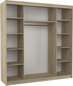 ŠATNÍKOVÁ SKRIŇA S POSUVNÝMI DVERAMI SVEZIA ČIERNA SO ZRKADLAMI 200 cm