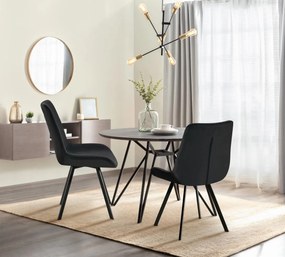 Jedálenská stolička Lewes - zamat - Čierna