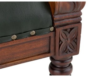 furniture-nabytek.cz - Masívne kancelárske kreslo Cambridge II, mahagón, lakované, zelené