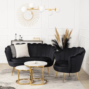 Vintino zamatová sedačka ZORAYA čierna