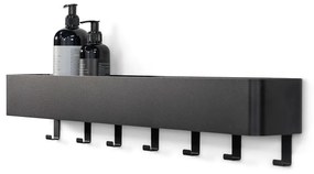 Čierna nástenná oceľová kúpeľňová polička Multi – Spinder Design