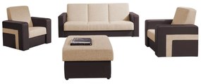 Sedacia súprava 3+1+1 s taburetom Alaska, Dostupné poťahy: ekokoža Soft 066 + Lawa 01