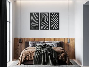 drevko 3-dielny obraz z dreva Zebrí motív Rozmer obrazu: 39 x 65 cm, Farba dekorácie: Čierna