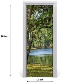 Fototapeta na dvere jazero v parku 75x205 cm