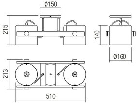 Redo 01-2400 - Stropné svietidlo POOH 2xE27/42W/230V buk