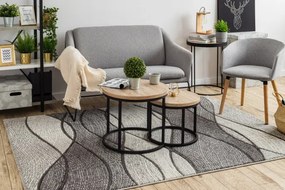 Koberec FEEL 5675/16811 vlny, sivý / antracitový / krémový