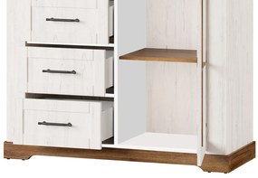Vitrína Country 15 116 cm dub Stirling/borovice Andersen