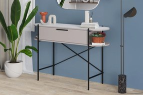 Elegantná konzola OTIS 130 cm, MDF, mocha, biely