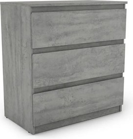 Zásuvková komoda Carlos 753S, šedý beton, výška 80 cm
