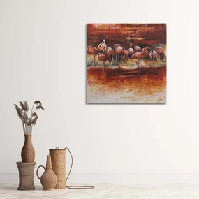 Gario Obraz na plátne Kŕdeľ ružových plameniakov Rozmery: 60 x 60 cm