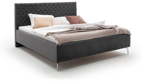 Čalúnená posteľ oliver s úložným priestorom 180 x 200 cm antracitová MUZZA
