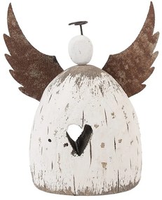 Dekorácia drevená figúrka anjel so srdiečkom Angel Rustic L - 19*6*21 cm