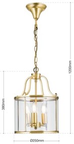 Orion - Luster na reťazi BRUNO 3xE14/40W/230V pr. 25 cm zlatá