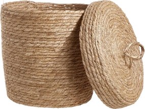 RUSH ROPE Kôš guľatý s viečkom 30 cm