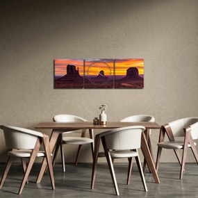 Obraz - Monument Valley v Arizone (s hodinami) (90x30 cm)