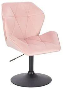 LuxuryForm DESIGN Stolička MILANO MAX VELUR na čiernom tanieri - svetlo ružová